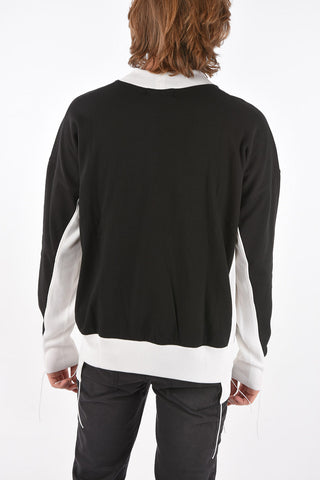 Crew Neck Printed Logo PANEL Sweatshirt
