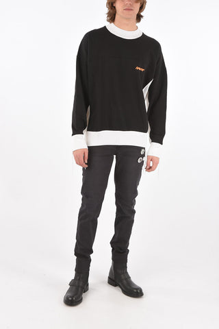 Crew Neck Printed Logo PANEL Sweatshirt