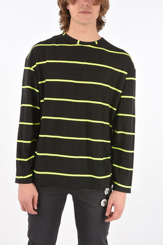 t-shirt a righe a manica lunga