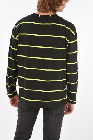 t-shirt a righe a manica lunga