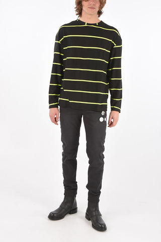 t-shirt a righe a manica lunga