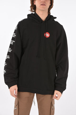 oversized TEENAGE DREAMS sweatshirt with hood and side text patches