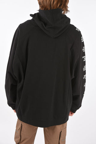 oversized TEENAGE DREAMS sweatshirt with hood and side text patches