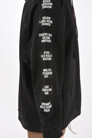 oversized TEENAGE DREAMS sweatshirt with hood and side text patches