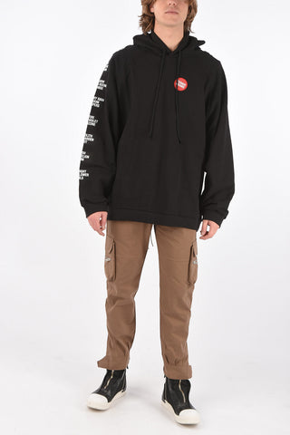 oversized TEENAGE DREAMS sweatshirt with hood and side text patches