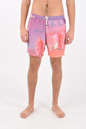flamingo printed shorts swimsuit