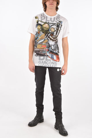 HOMME PLUS t-shirt girocollo stampata
