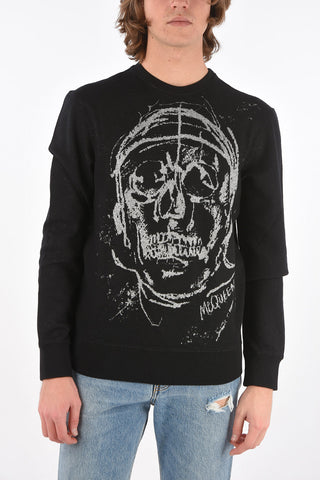 Crew Neck SKULL Lurex Sweatshirt