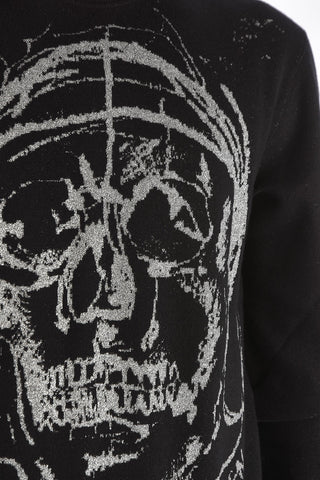 Crew Neck SKULL Lurex Sweatshirt