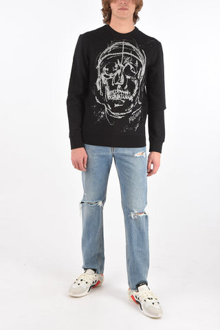Crew Neck SKULL Lurex Sweatshirt