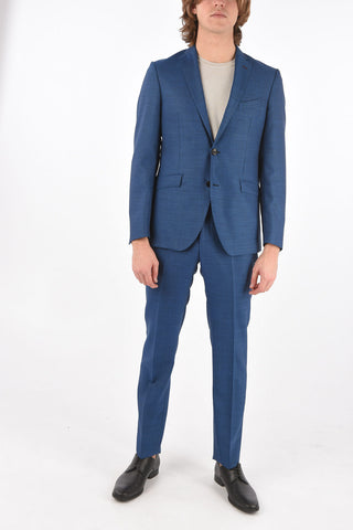 wool side vents notch lapel 2-button suit
