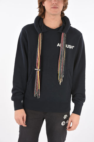 felpa multilacci con cappuccio e tasche laerali