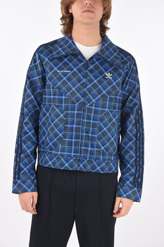 WALES BONNER tartan track overshirt with zip closure