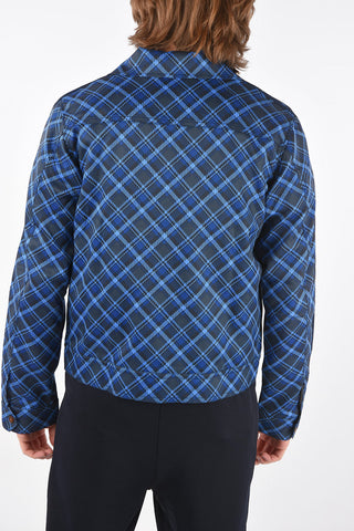 WALES BONNER tartan track overshirt with zip closure