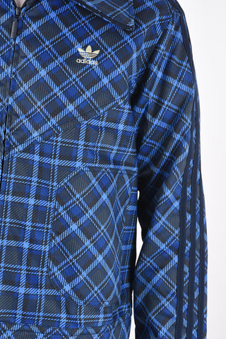 WALES BONNER tartan track overshirt with zip closure