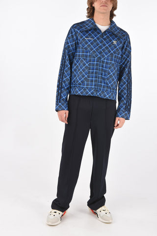 WALES BONNER tartan track overshirt with zip closure