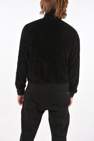 Felpa Mock Neck Bicolore in Ciniglia