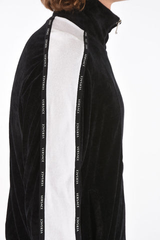 Felpa Mock Neck Bicolore in Ciniglia
