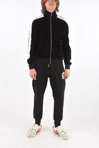 Felpa Mock Neck Bicolore in Ciniglia