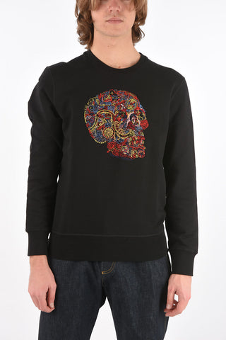 Crew Neck SKULL Embroidered Sweatshirt