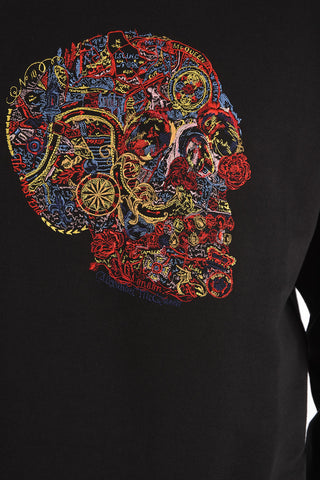 Crew Neck SKULL Embroidered Sweatshirt