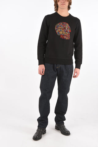 Crew Neck SKULL Embroidered Sweatshirt