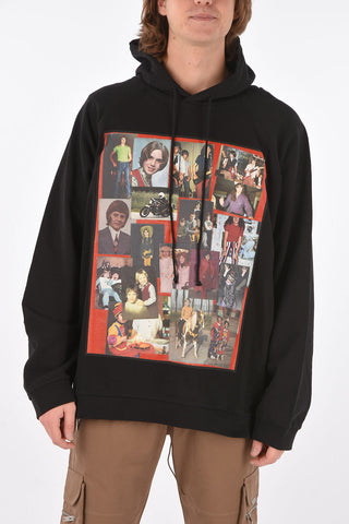 oversized hoodie sweatshirt with pictures in red frame