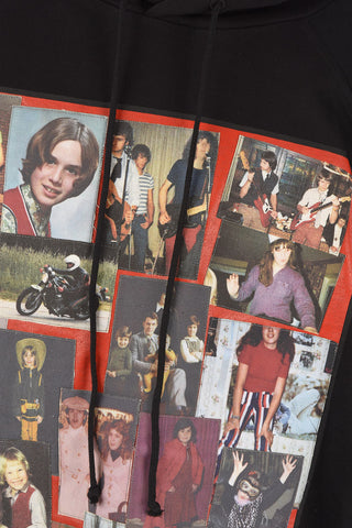 oversized hoodie sweatshirt with pictures in red frame