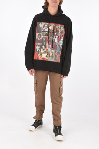 oversized hoodie sweatshirt with pictures in red frame