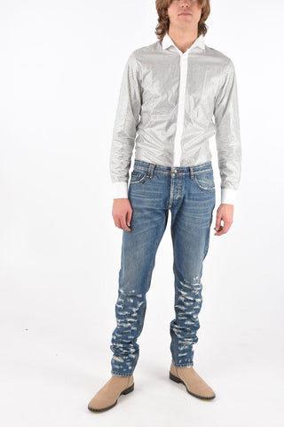 Low Rise Destroyed Denims 15cm