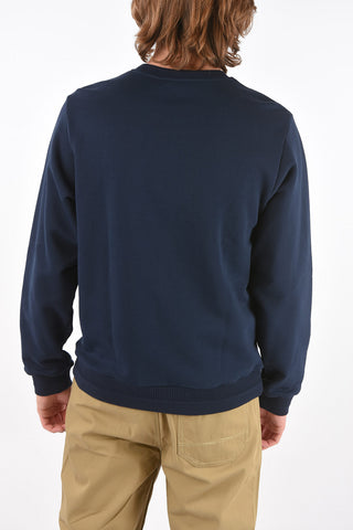 Crew Neck Embroidered Logo Cotton Sweatshirt