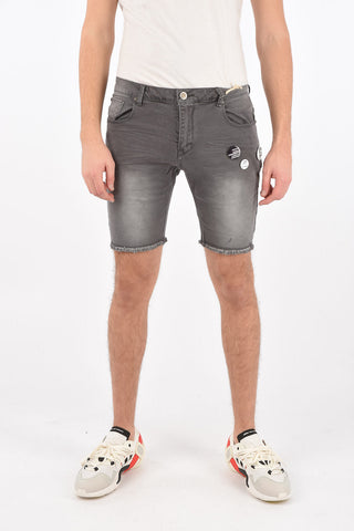 shorts GAUTHIER in denim stretch con spille