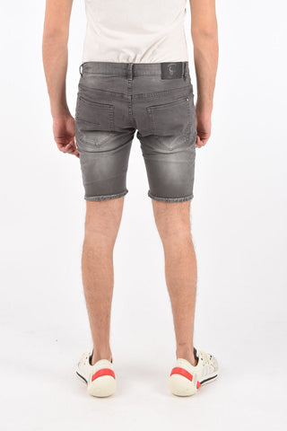shorts GAUTHIER in denim stretch con spille