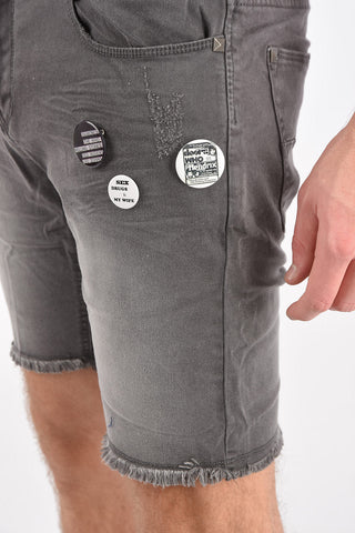 shorts GAUTHIER in denim stretch con spille