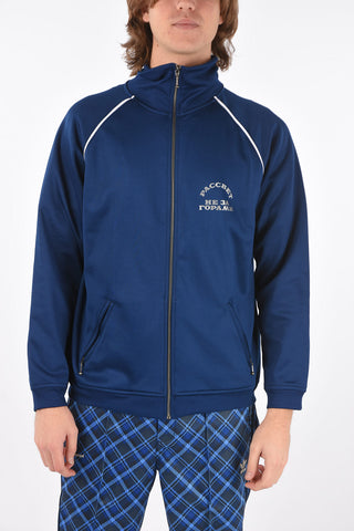 printed sweatshirt with zip closure