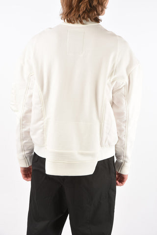 Crew Neck Padded Detail Sweatshirt with Embossed Logo