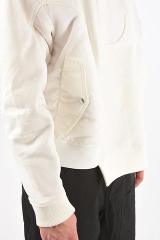 Crew Neck Padded Detail Sweatshirt with Embossed Logo