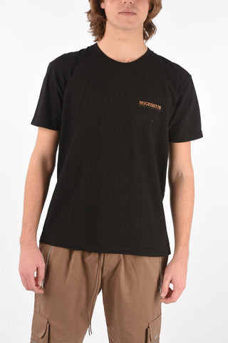 Reclycled cotton crew-neck t-shirt with back print logo