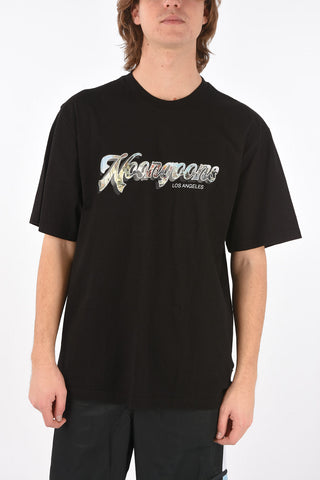 t-shirt girocollo con stampa frontale