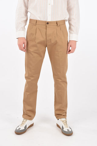 Cotton Mid-rise waist double pleat PENCES trousers