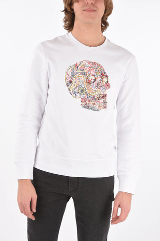 Crew Neck SKULL Embroidered Sweatshirt