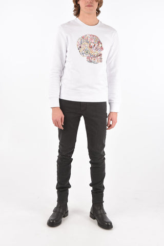 Crew Neck SKULL Embroidered Sweatshirt