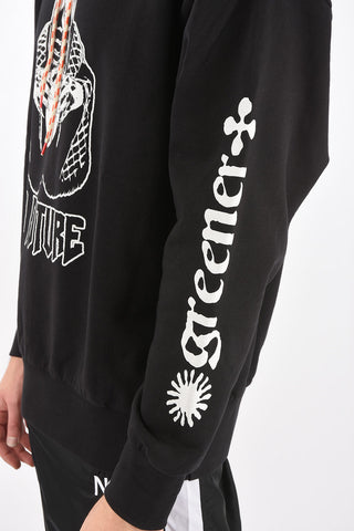 printed NO FUTURE sweatshirt with hood