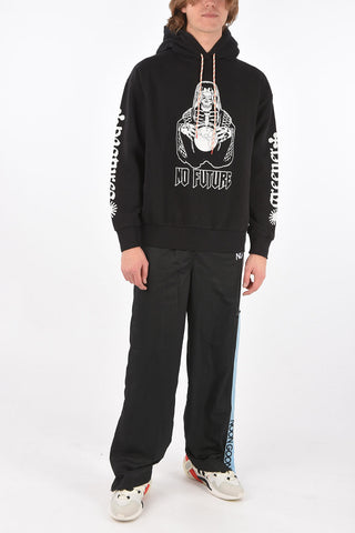 printed NO FUTURE sweatshirt with hood