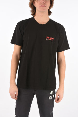 Reclycled cotton crew-neck t-shirt with back print logo