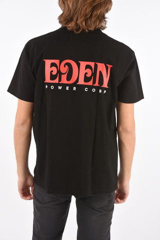 Reclycled cotton crew-neck t-shirt with back print logo