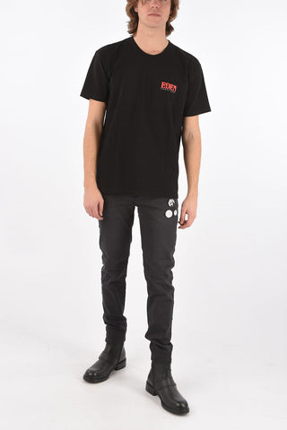 Reclycled cotton crew-neck t-shirt with back print logo