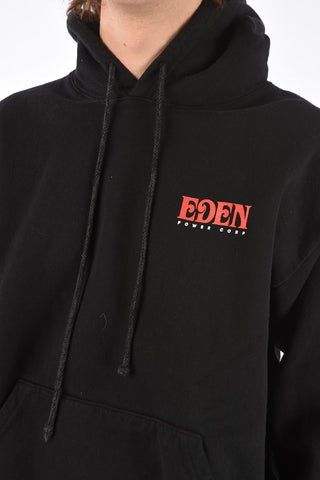 Kapuzenpullover aus recycelter Baumwolle mit Rückendruck