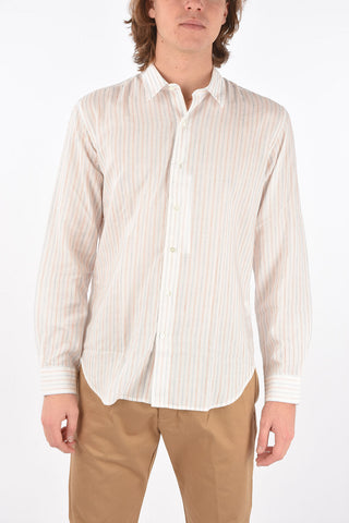 hairline striped flax blend classic collar DAN shirt