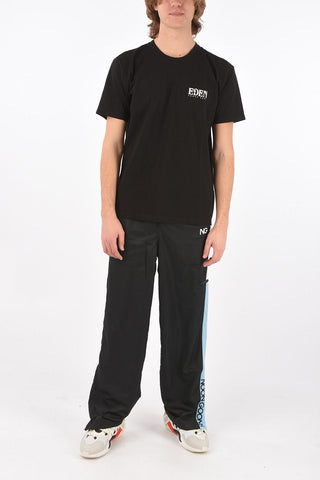 Reclycled cotton crew-neck t-shirt with back print logo